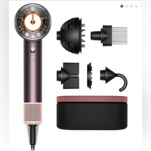 Dyson Hair Dryer in Purple and Pink with Attachments